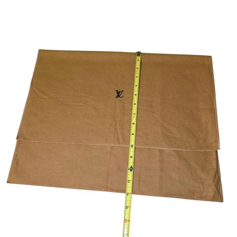 Louis Vuitton Tan Flannel Dust Bag LV Logo 17.5x14 Medium to Large Storage